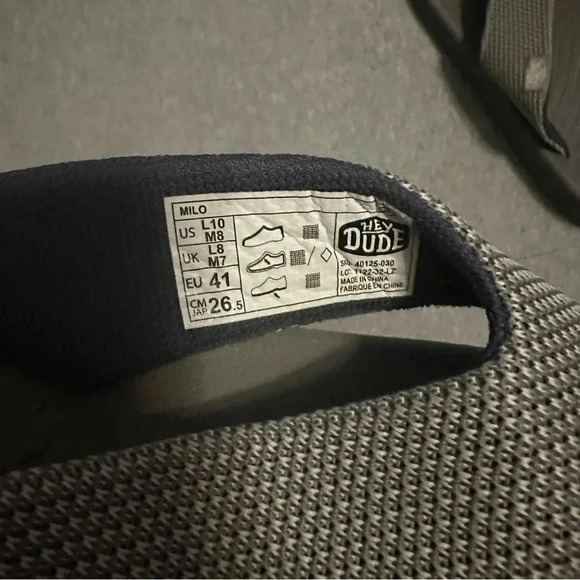 Hey Dude Milo gray flip flops size L10/M8 - Picture 5 of 5